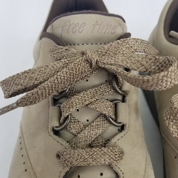 SAS Free Time Walking Shoes Womens 8.5M Oxford Beige Taupe Suede Lace Up Comfort - Picture 16 of 16